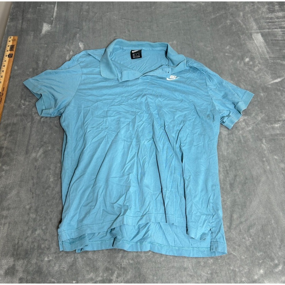 XXL Nike Golf Dri-Fit Mens Blue Polo Shirt Collared Golf Short Sleeve GUC
